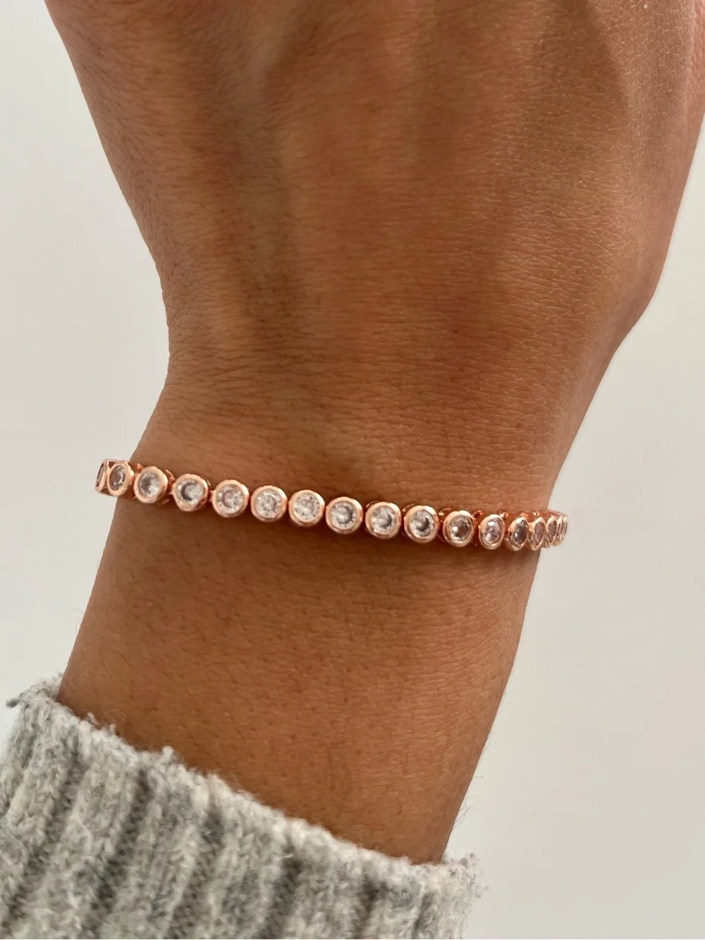 Nashelle Rose Gold Bezel Tennis Bracelet - Women Jewelry